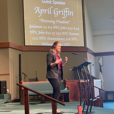 April Griffin was invited to speak at Grace Church